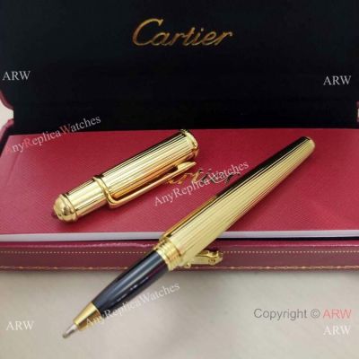 AAA Grade Replica Cartier Diabolo Silver Rollerball Pen Yellow Gold